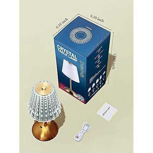 One Fire Table Lamps Dimmable Crystal Table Lamp 3 Colors LED Gold Lamp,Touch Lamp Diamond Crystal Lamp - Image 4