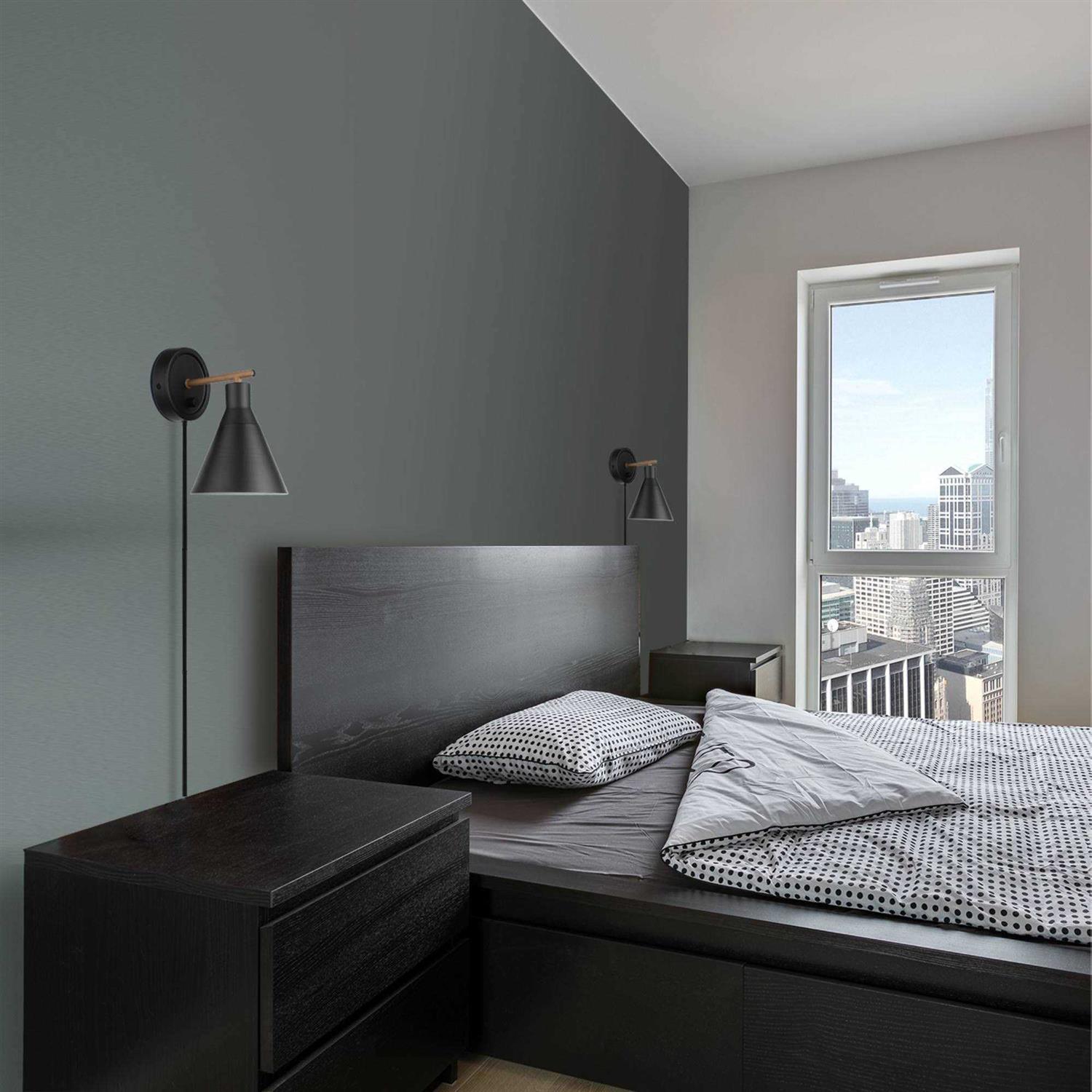 Globe Electric 1-Light Dimmable Plug-In or Hardwire Wall Sconce - Image 3