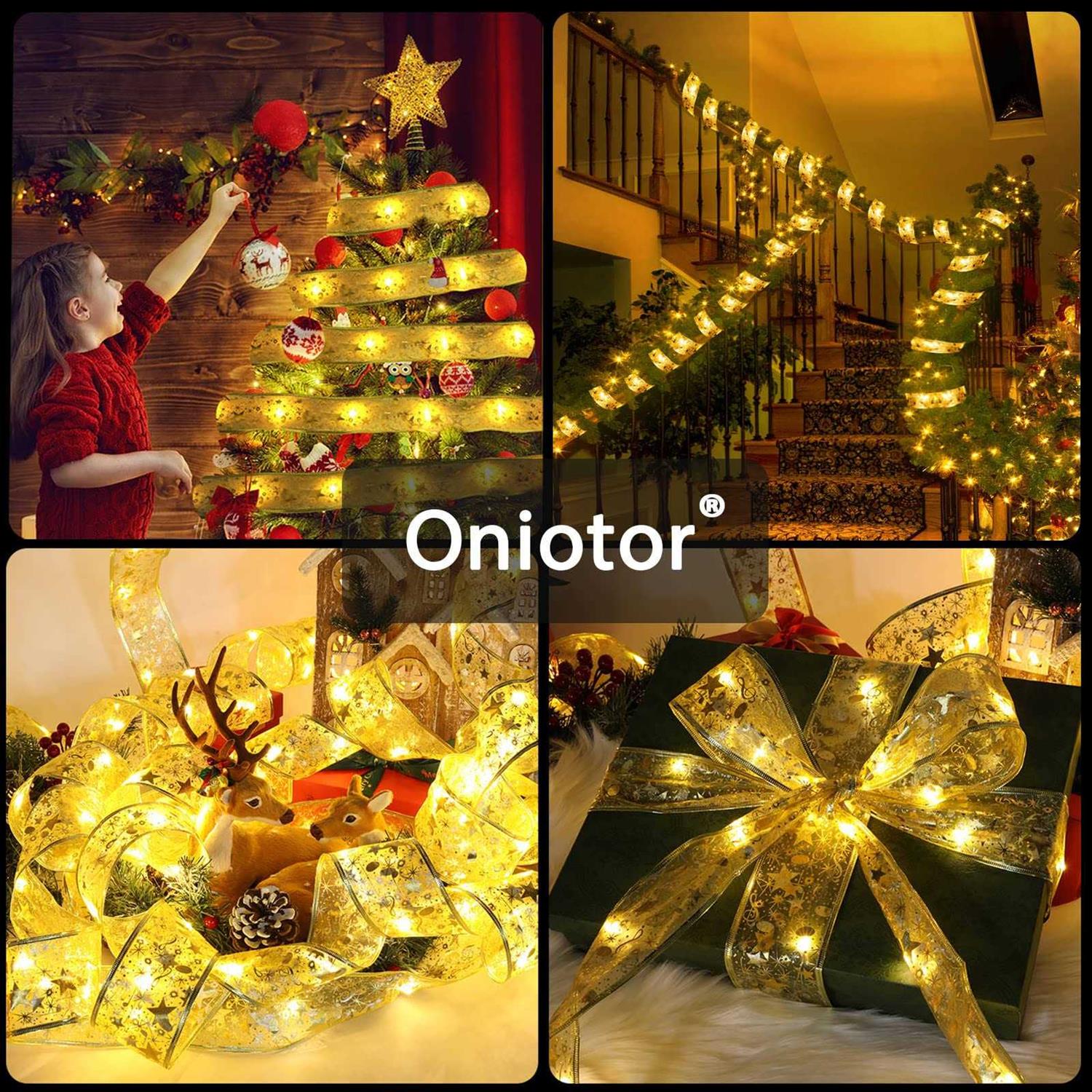 Gold Christmas Tree Ribbon Lights 52.5ft 160led Stair Ligh - Image 3