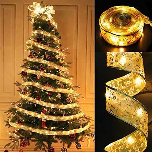 Gold Christmas Tree Ribbon Lights 52.5ft 160led Stair Ligh - Image 4