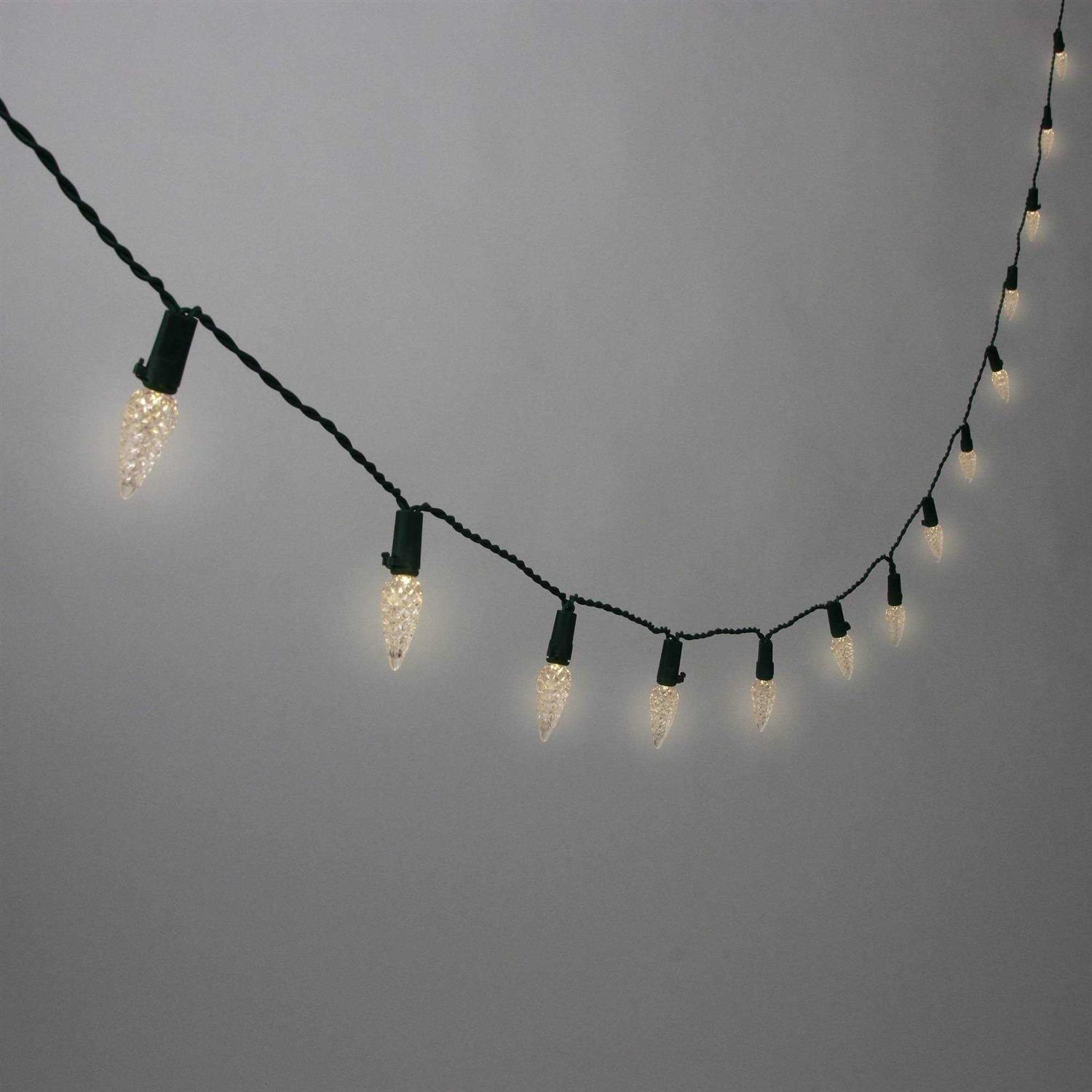 New Philips 50ct LED Solar Faceted C6 String Lights Warm White - Image 4