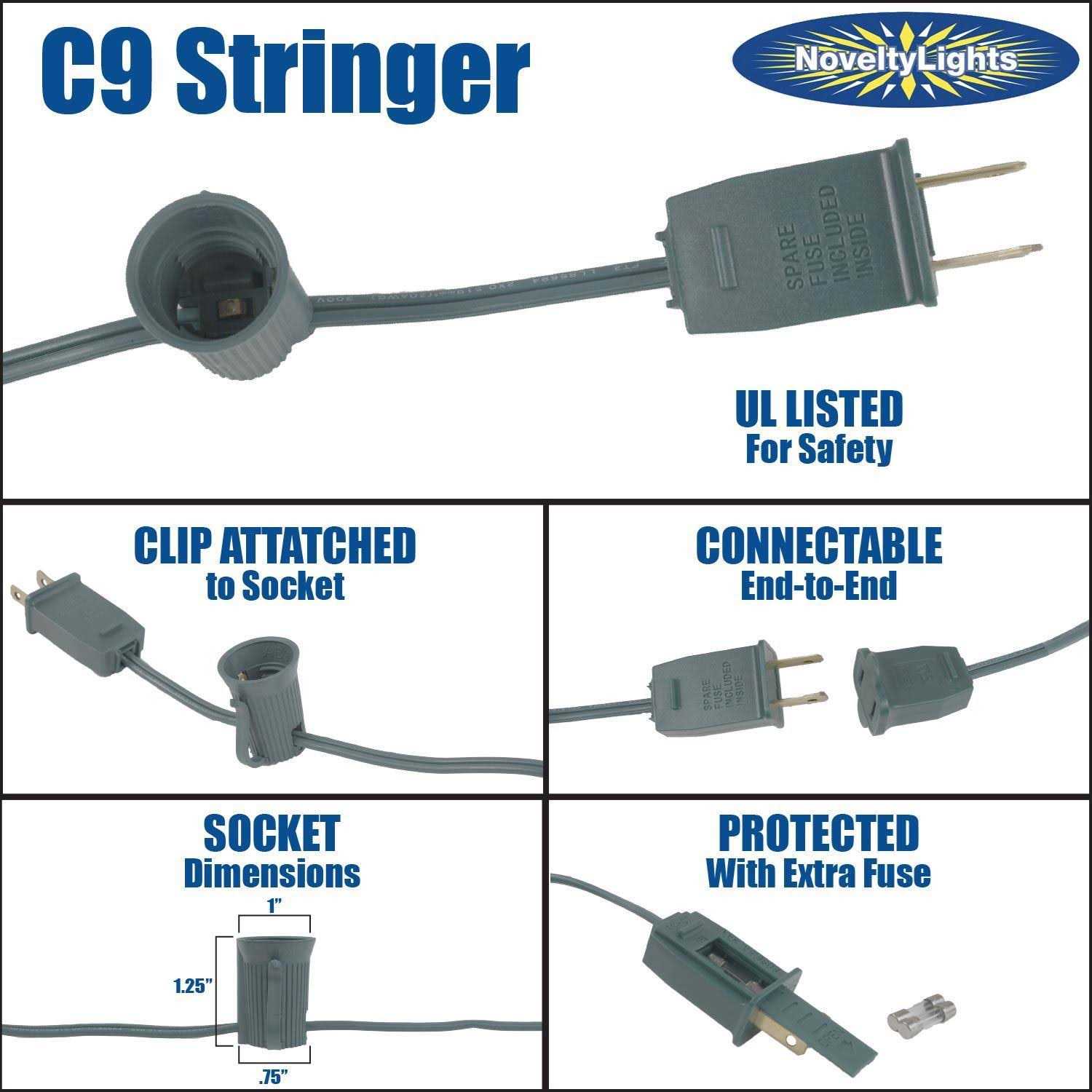 Novelty Lights 12.5 Foot String Light Set Indoor/Outdoor Stringer Set for Christmas - Image 5