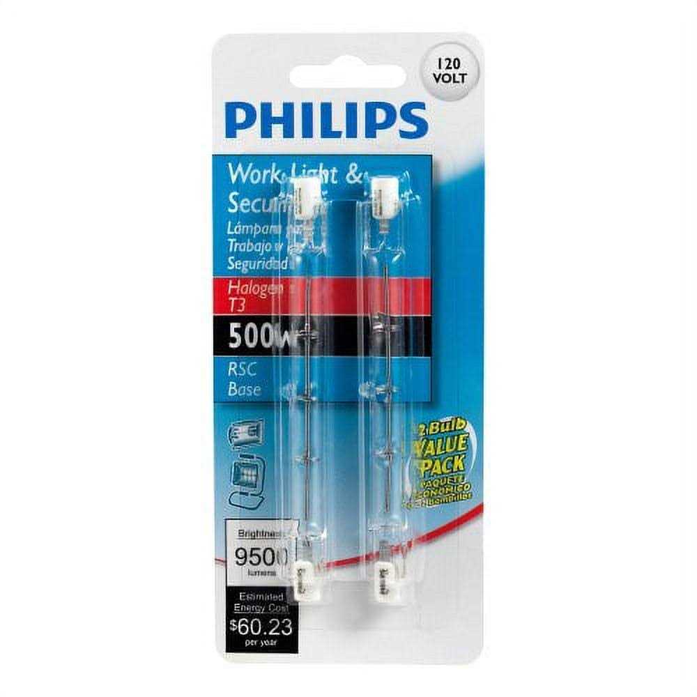 Phillips T3 Double-Ended Dimmable Halogen Light Bulb, 500 W - 2 pack - Image 3