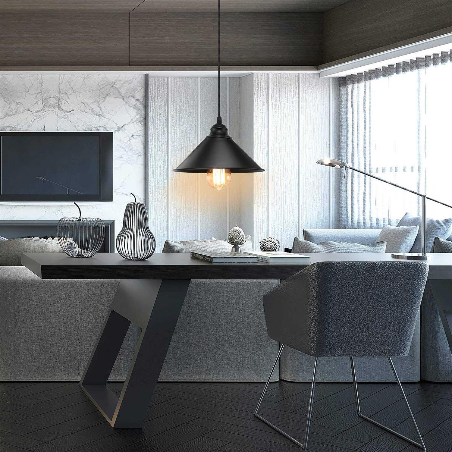 Plug in Pendant Light Industrial Hanging Light with Plug in Cord On/Off Switch - Image 3