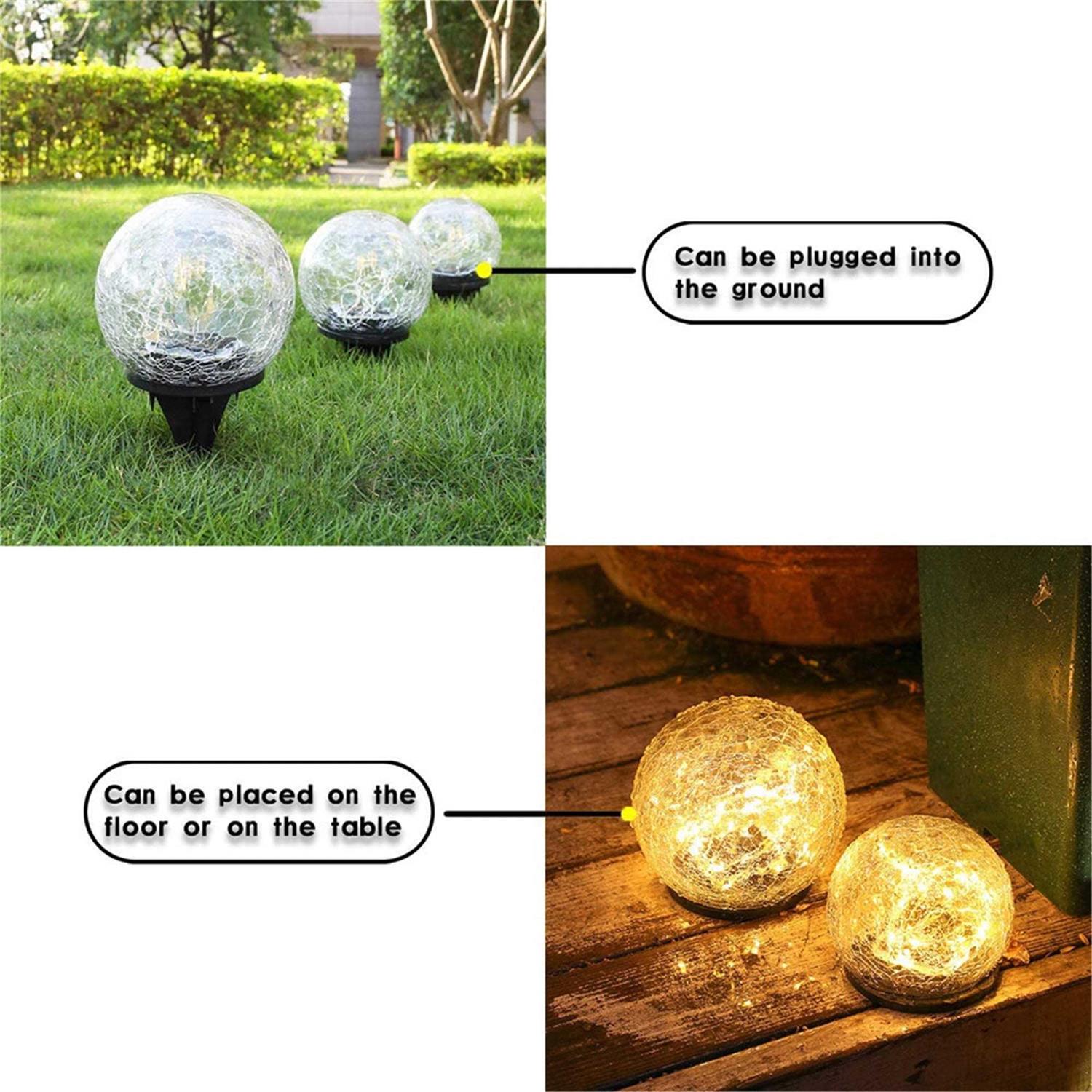 Glam Hobby Solar Crack Ball Garden Lights Decorative Ground Lights Lawn Night Light for Lawn Yard Garden Outdoor - Image 4