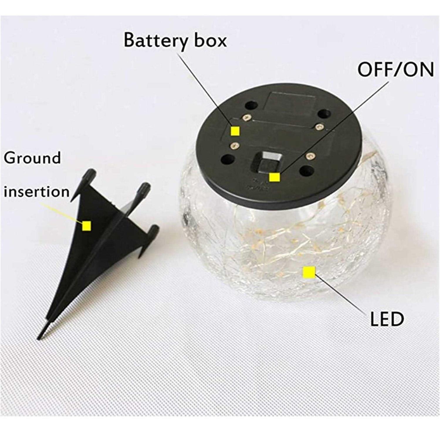Glam Hobby Solar Crack Ball Garden Lights Decorative Ground Lights Lawn Night Light for Lawn Yard Garden Outdoor - Image 5
