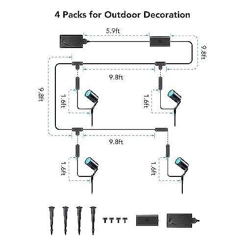 Govee Outdoor Spot Lights Christmas Decoration IP65 Waterproof Uplight Landscape Spotlights - Image 3