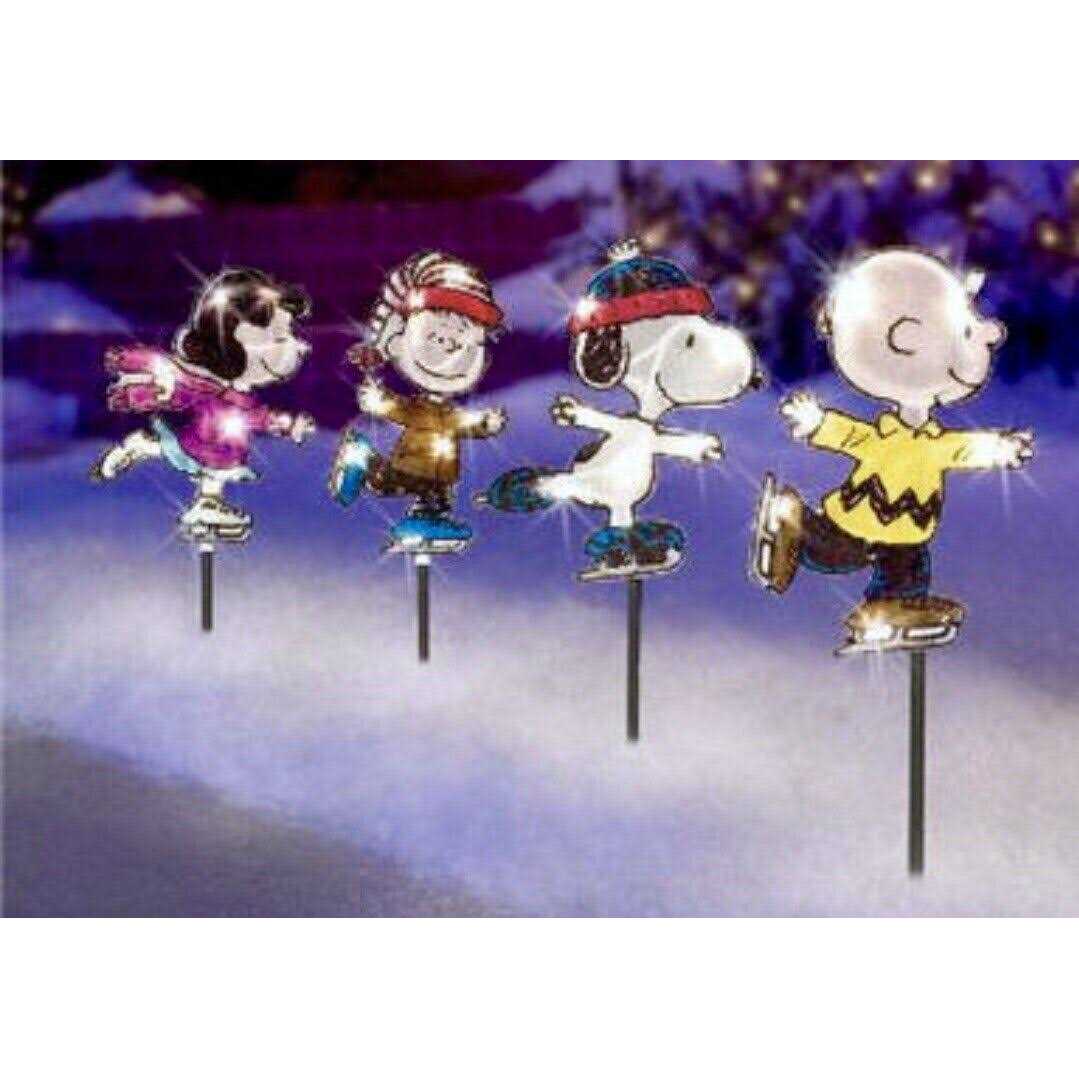 Northlight Seasonal Set of 4 Pre-Lit Snoopy and Peanuts Ice Skating Christmas Pathway Markers - Image 3