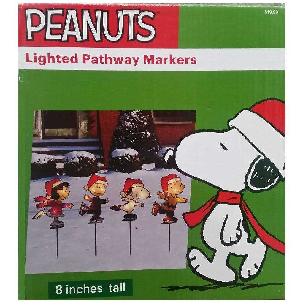 Northlight Seasonal Set of 4 Pre-Lit Snoopy and Peanuts Ice Skating Christmas Pathway Markers - Image 5
