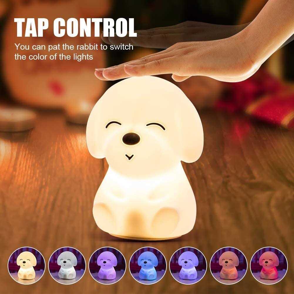 Mubarek Night Light for Kids Bedroom,16 Colors & Soft Silicone Dog Night Light for Kids - Image 4