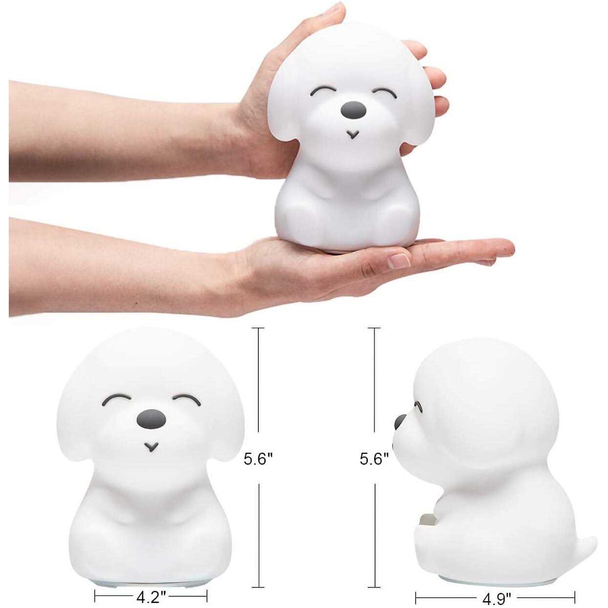 Mubarek Night Light for Kids Bedroom,16 Colors & Soft Silicone Dog Night Light for Kids - Image 5