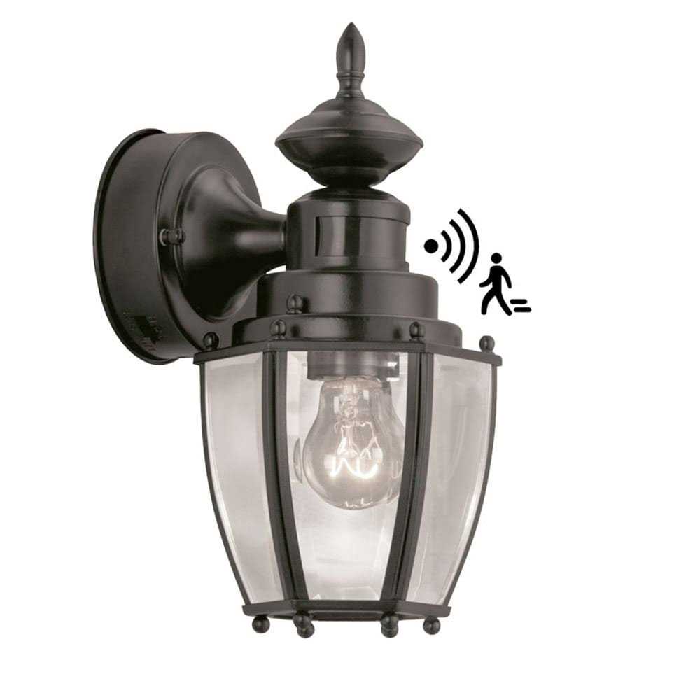 Portfolio 11.75-in H Black Motion Activated Outdoor Wall Light JEL1691A BK - Image 4