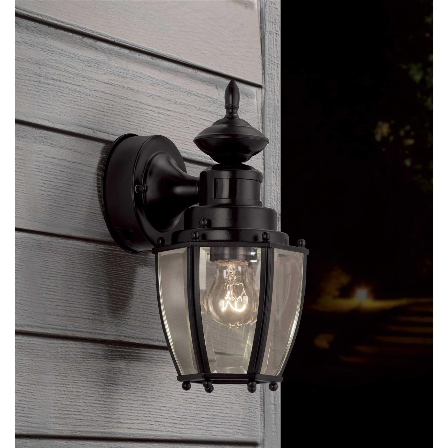 Portfolio 11.75-in H Black Motion Activated Outdoor Wall Light JEL1691A BK - Image 5