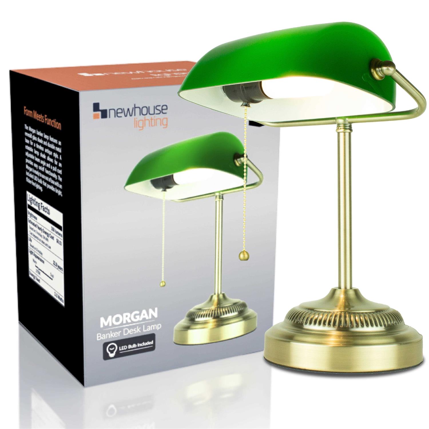 Newhouse Lighting Morgan 14.5 in. Brushed Green Desk Lamp - Image 3