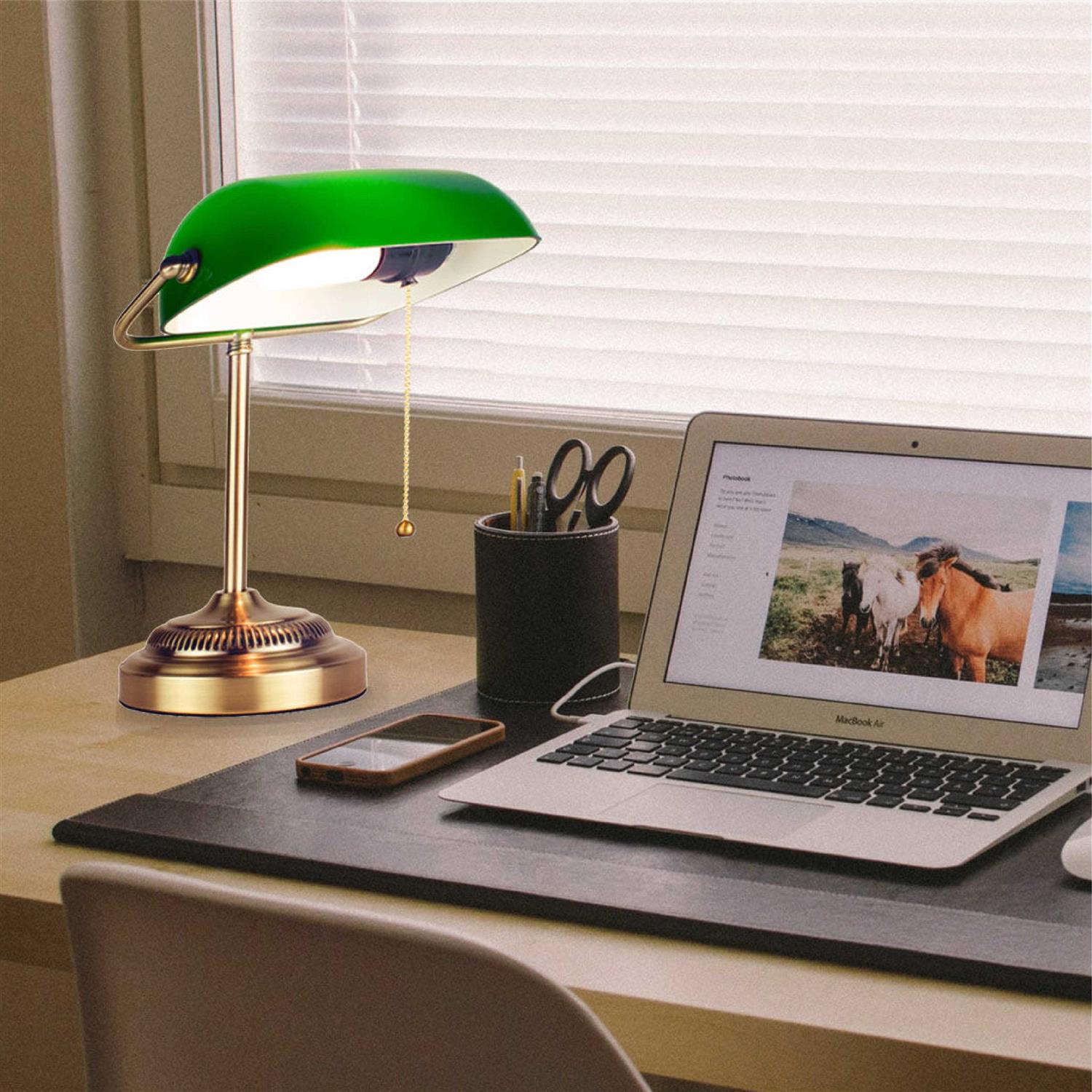 Newhouse Lighting Morgan 14.5 in. Brushed Green Desk Lamp - Image 5