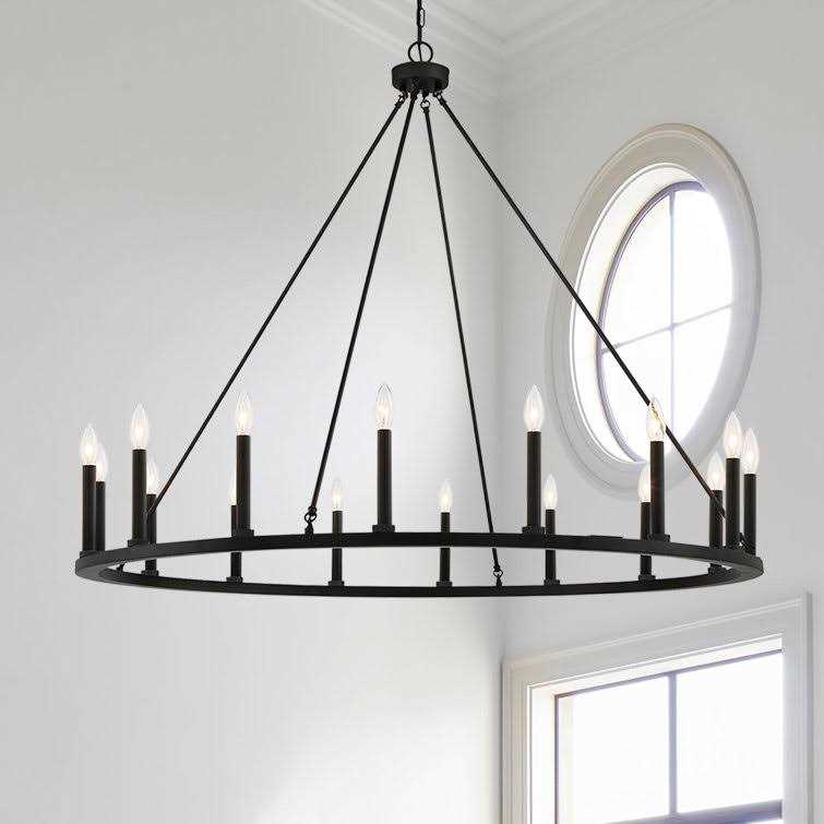 Finchley 16 Light Wagon Wheel Chandelier Greyleigh Finish - Image 4
