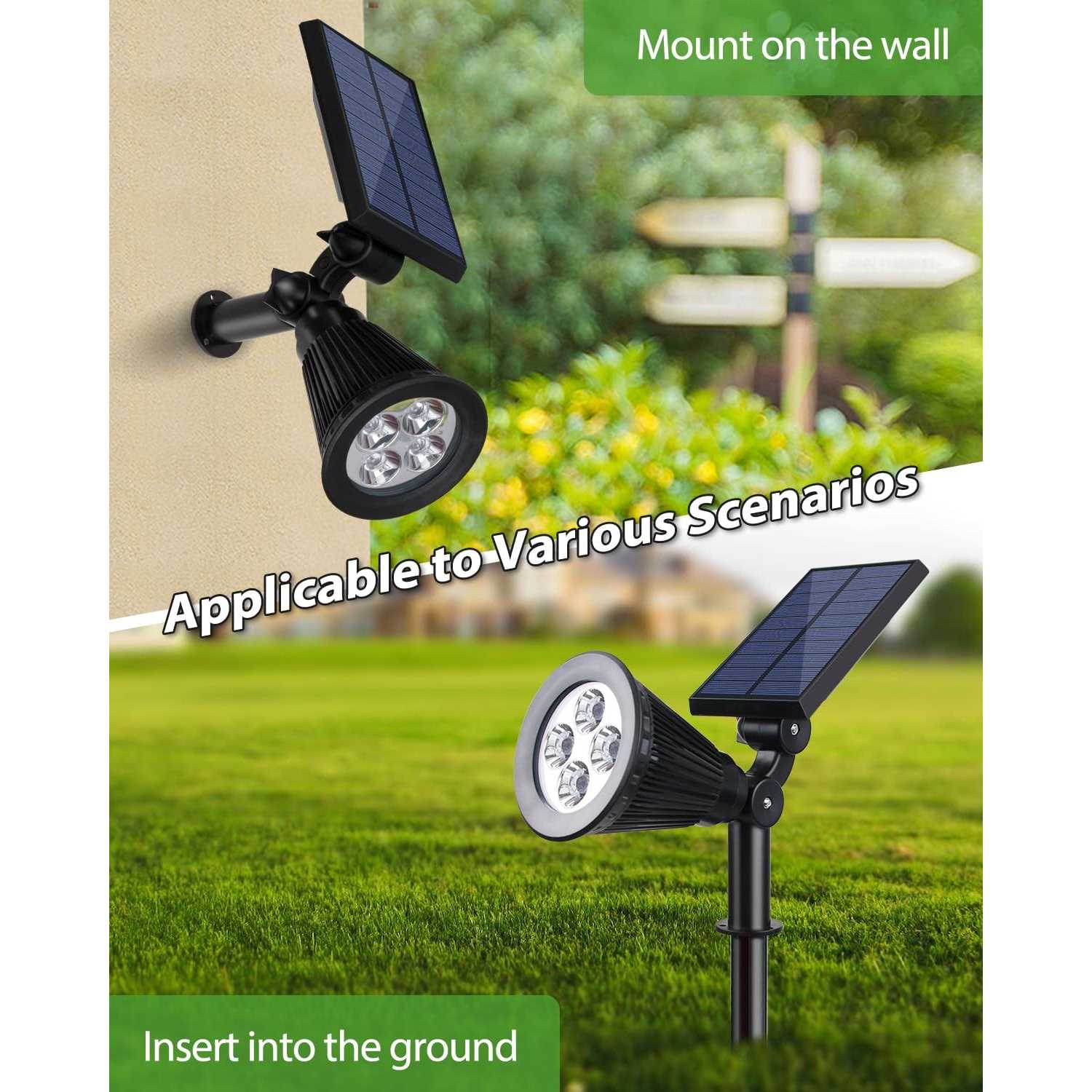 FALOVE Solar Spot Lights Outdoor 180°Adjustable Auto On/Off Flag Pole Lights - Image 5