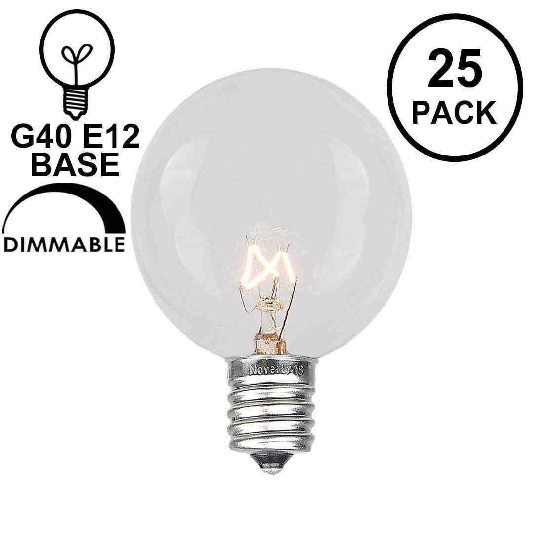 Novelty Lights Inc G40 Globe Light Bulbs Clear 5 Watt Candelabra Base G40-E12-5W-CL - Image 4