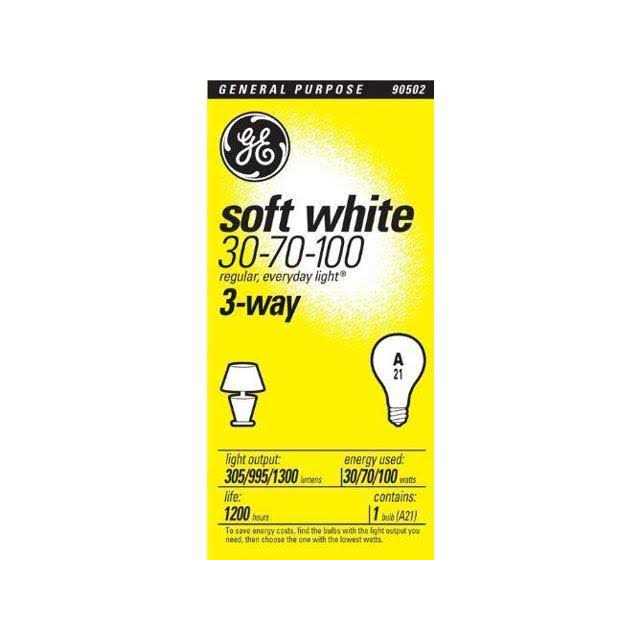 GE 3 Way Light Bulb, Soft White, 30/70/100 Watts - Image 5