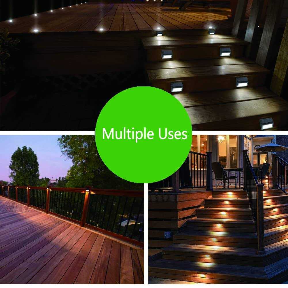 Follateas Solar Lights Outdoor Waterproof Solar Powered Deck Step Lights for Patio Garden Backyard Garage Driveway Pathway Outside Wall Lighting - Image 4