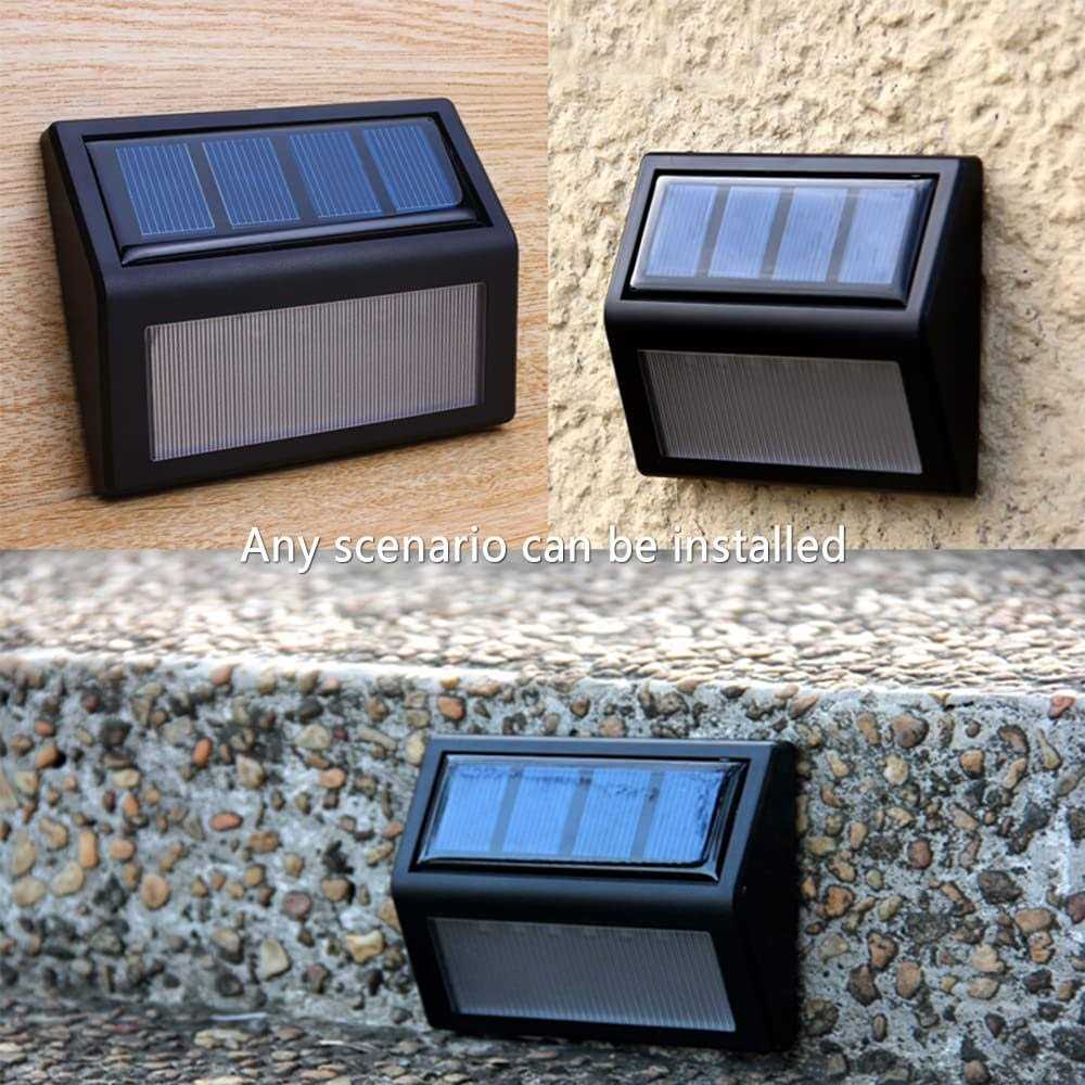 Follateas Solar Lights Outdoor Waterproof Solar Powered Deck Step Lights for Patio Garden Backyard Garage Driveway Pathway Outside Wall Lighting - Image 3