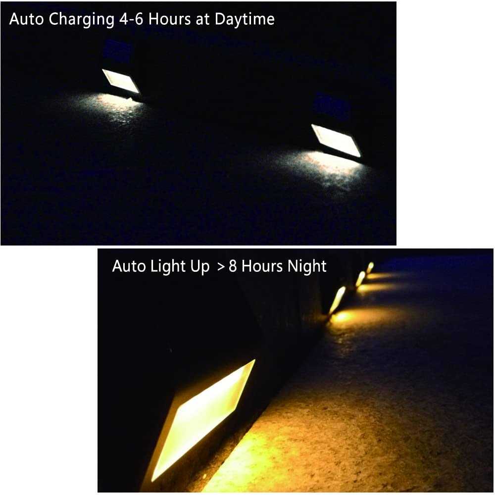 Follateas Solar Lights Outdoor Waterproof Solar Powered Deck Step Lights for Patio Garden Backyard Garage Driveway Pathway Outside Wall Lighting - Image 5