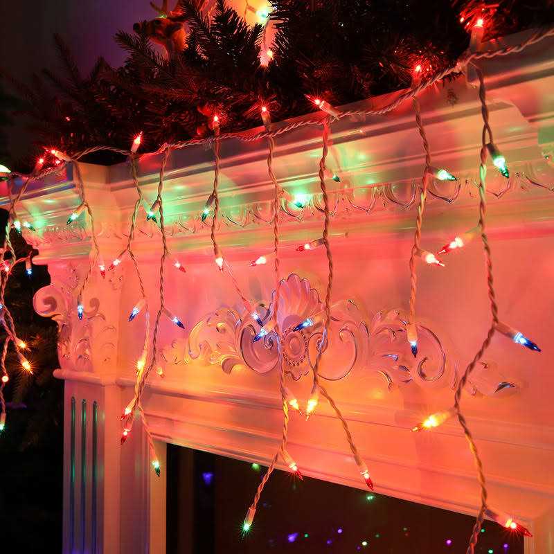 Lomotech Christmas Icicle Lights 18Ft 54 Drops 300 Count Incandescent Icicle Lights - Image 3