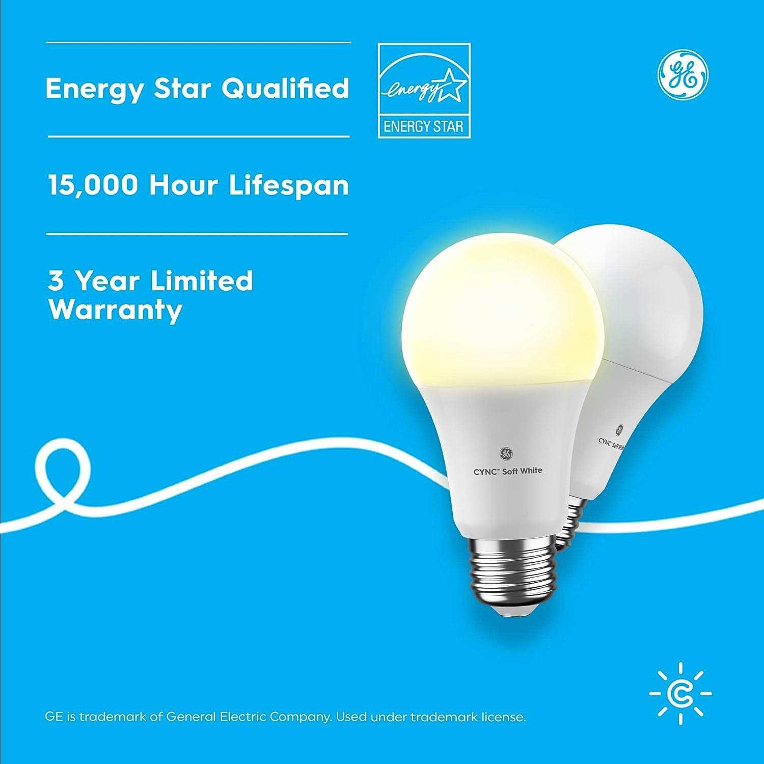 GE CYNC Smart LED Light Bulbs, Soft White, Bluetooth and Wi-Fi, Works with Alexa and Google - Image 5