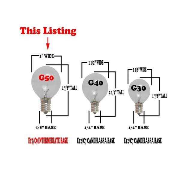 Novelty Lights 25 Pack G50 Outdoor Patio Globe Replacement Bulbs - Image 4