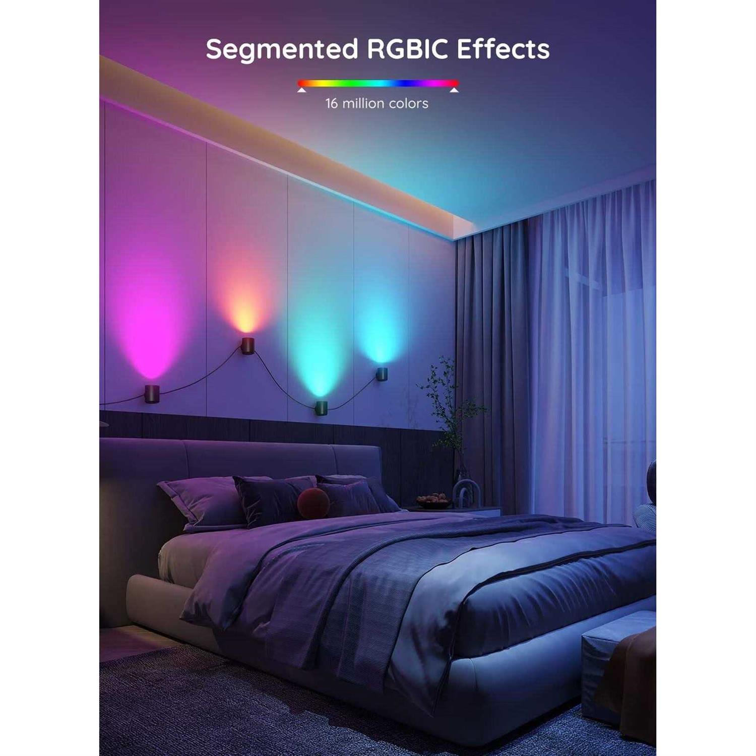 Govee RGBIC Smart Wall Sconces Music Sync Home Decor WiFi Wall Lights Work with Alexa - Image 3