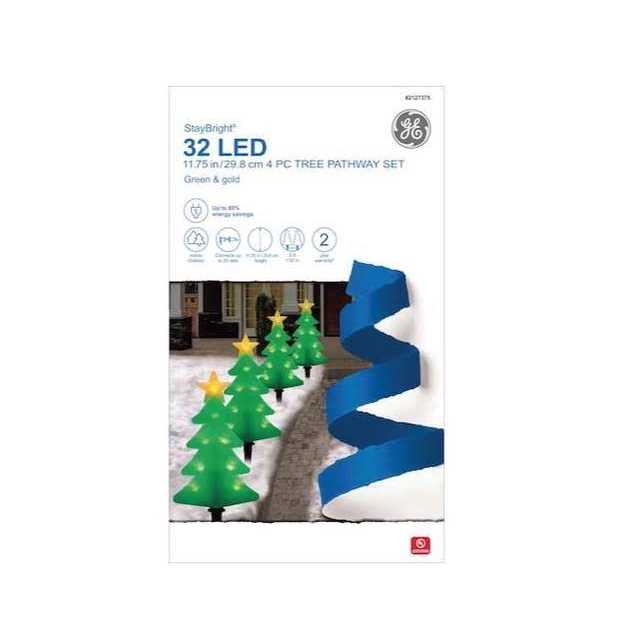GE StayBright 4-Marker Christmas Tree Christmas Pathway Markers 72238LO - Image 5
