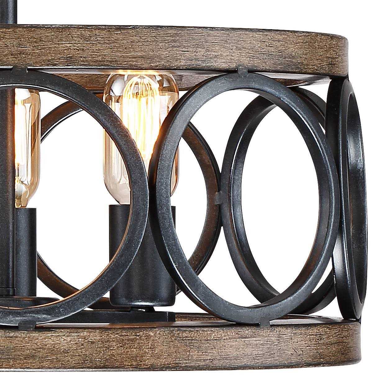 Franklin Iron Works Salima Farmhouse Rustic Ceiling Light Semi Flush Mount Fixture - Image 3