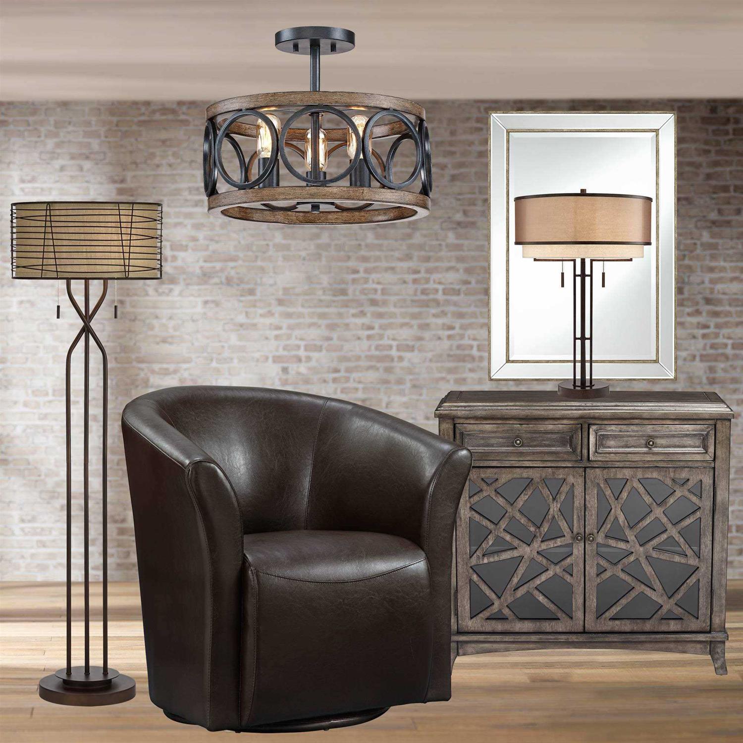 Franklin Iron Works Salima Farmhouse Rustic Ceiling Light Semi Flush Mount Fixture - Image 4