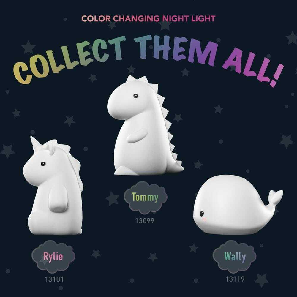 Globe Electric Tommy Dinosaur Multicolor Changing LED Rechargeable Silicone Night Light Lamp - Image 4