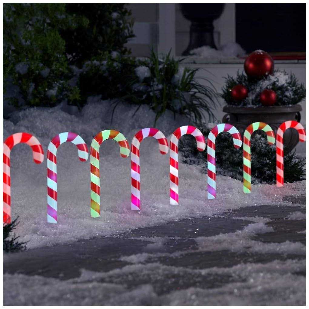 Gemmy Orchestra of Lights 8-Marker Candy Cane Christmas Pathway Markers - Image 3
