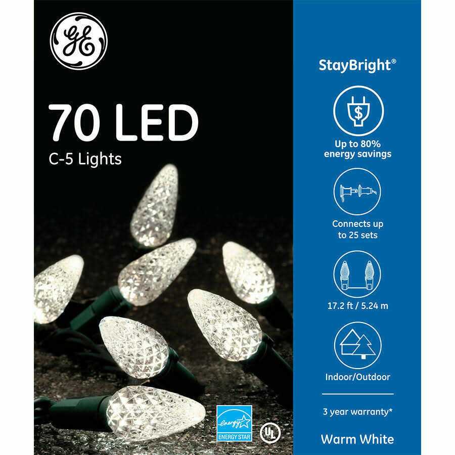 GE Warm White StayBright LED C-5 Lights - Image 3