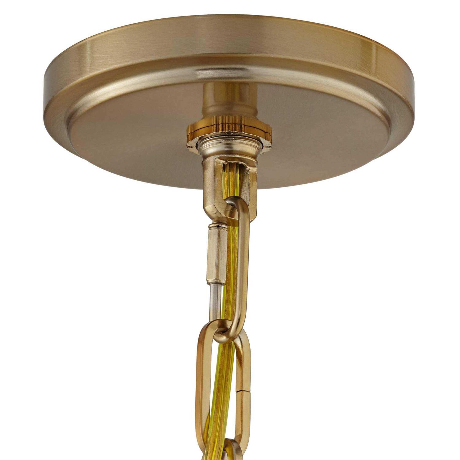 Franklin Iron Works Charleston Brass Pendant Lighting 13 1/2 Wide Modern LED Clear Glass Shade for Dining Room House Foyer Kitchen Island Entryway - Image 4