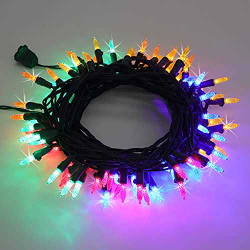 Philips 100 Led Multicolor Twinkling Faceted Mini Christmas Lights on Green Wire - Image 3