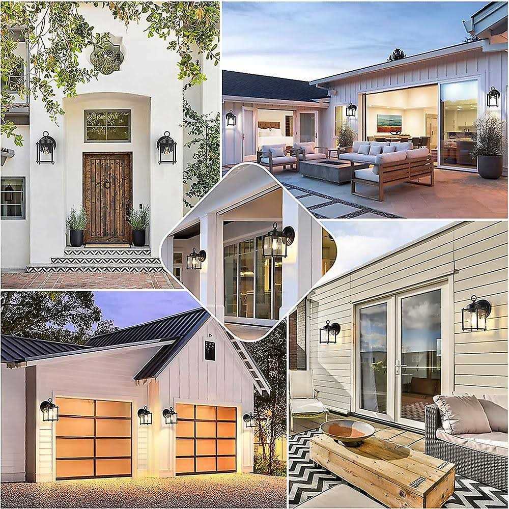 Outdoor Wall Lantern, Exterior Waterproof Wall Sconce Light Fixtures, Black Front Door Wall Lighting with Clear Beveled Glass Shade, Anti-rust E26 Soc - Image 4