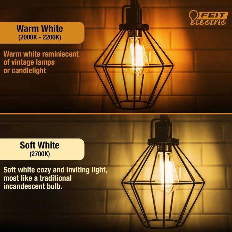 Feit Electric 40 Watt Equivalent ST19 Dimmable M Shape Filament Glass Vintage Edison LED Light Bulb - Image 4