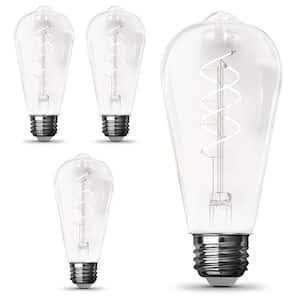 Feit Electric 40 Watt Equivalent ST19 Dimmable M Shape Filament Glass Vintage Edison LED Light Bulb - Image 5
