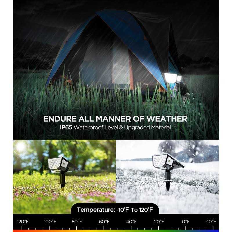 HNES 4 Pack Super Bright Solar Spot Lights Outdoor IP65 Waterproof Solar Outdoor Lights Garden - Image 5