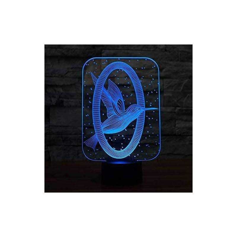 FXUS 3D Night Bird Hummingbird Night Light Powered Remote Control Touch Switch 16 Color Change LED Table Desk Lamp Home Decoration Toy Brithday Xmas - Image 3
