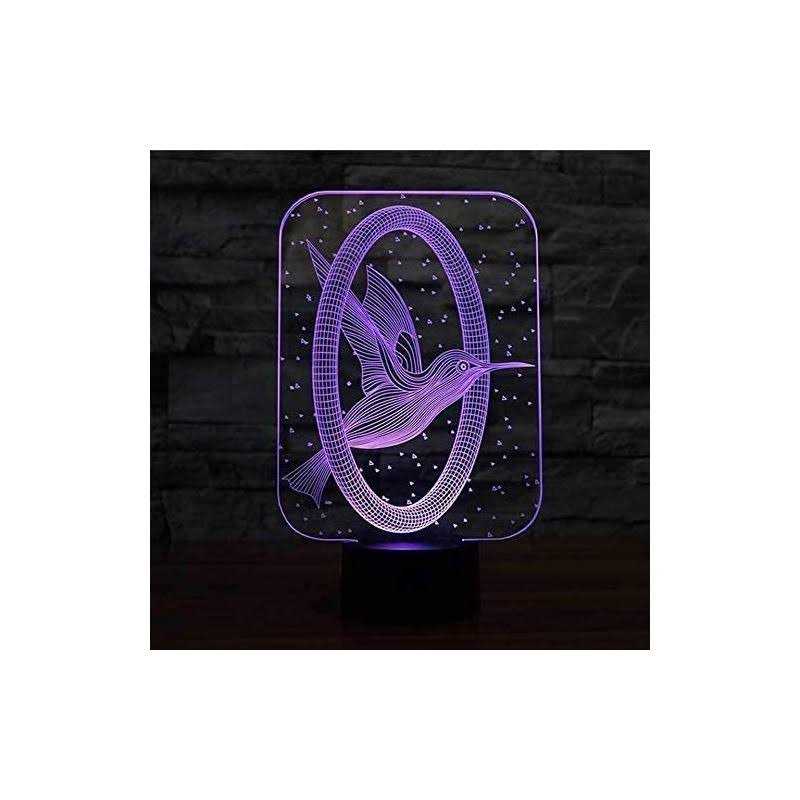 FXUS 3D Night Bird Hummingbird Night Light Powered Remote Control Touch Switch 16 Color Change LED Table Desk Lamp Home Decoration Toy Brithday Xmas - Image 4