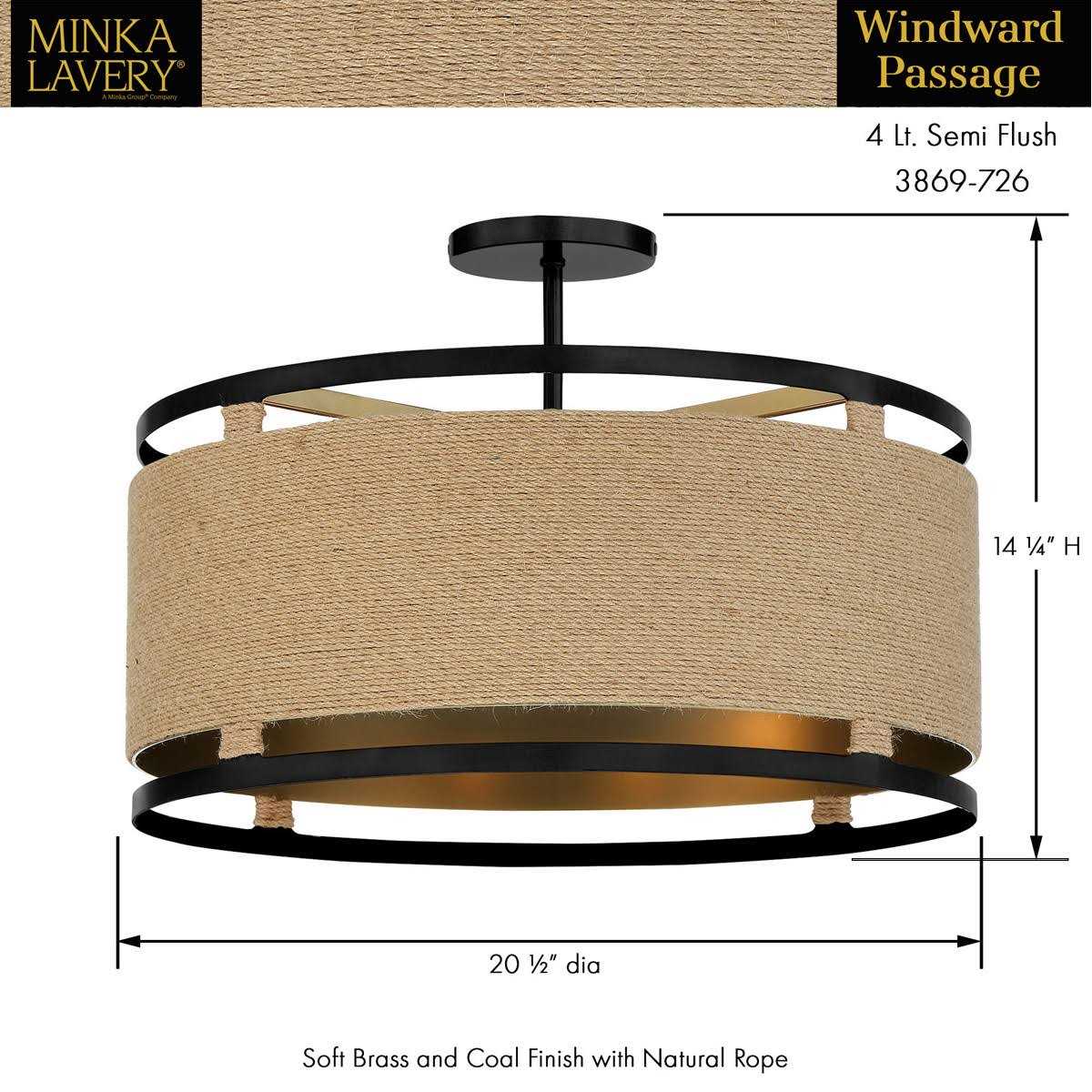 Minka-Lavery Windward Passage Four Light Semi Flush Mount 3869 - Image 4