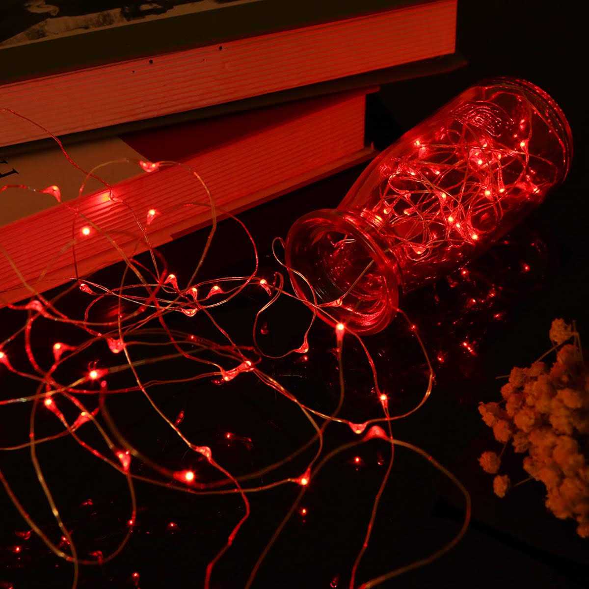 Mikasol Fairy Lights Battery Operated Mini 3*aaa Battery Powered Copper Wire Led Starry String Lights Firefly Lights for Bedroom - Image 5