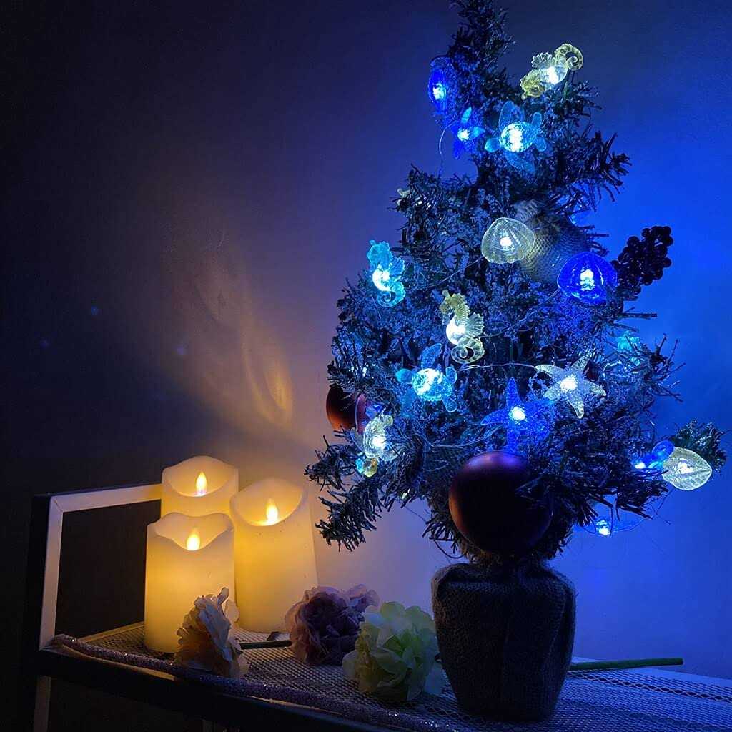 Ocean Themed String Lights Marine Life Night Lights Beach Décor Sea Turtle Seahorse - Image 4