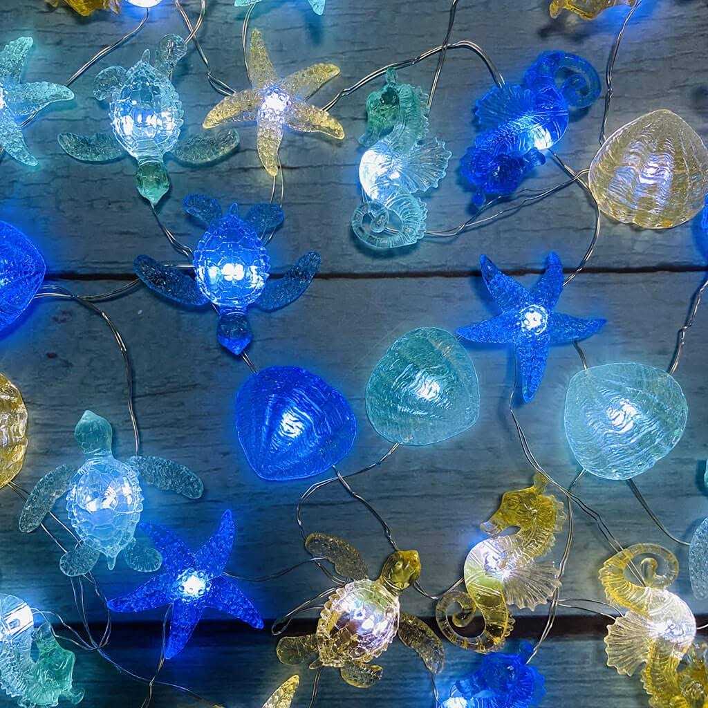 Ocean Themed String Lights Marine Life Night Lights Beach Décor Sea Turtle Seahorse - Image 5