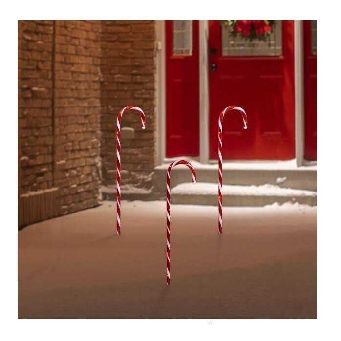 Northlight Set of 3 Red and White Twinkle Candy Cane Pathway Markers 26 - Image 5