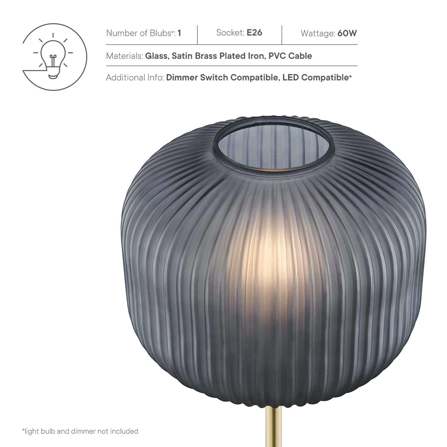 Modway Reprise Glass Sphere Glass and Metal Floor Lamp - Image 4